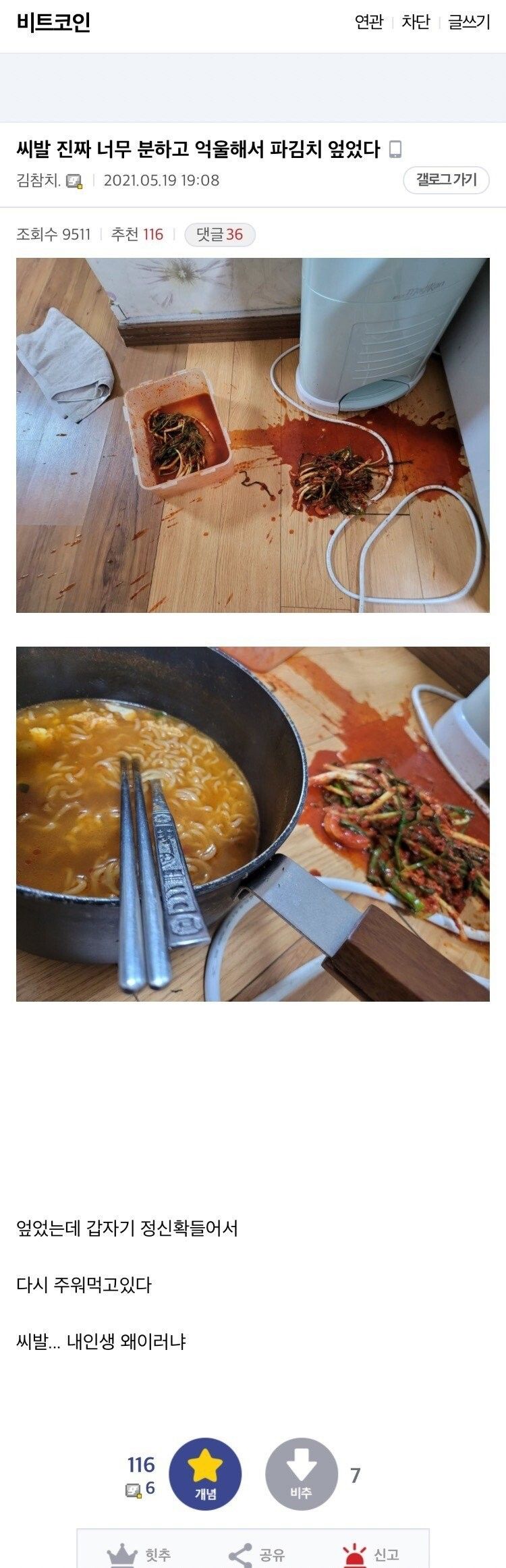 비트코인 갤러리 근황 - 걸 카페 건 채널