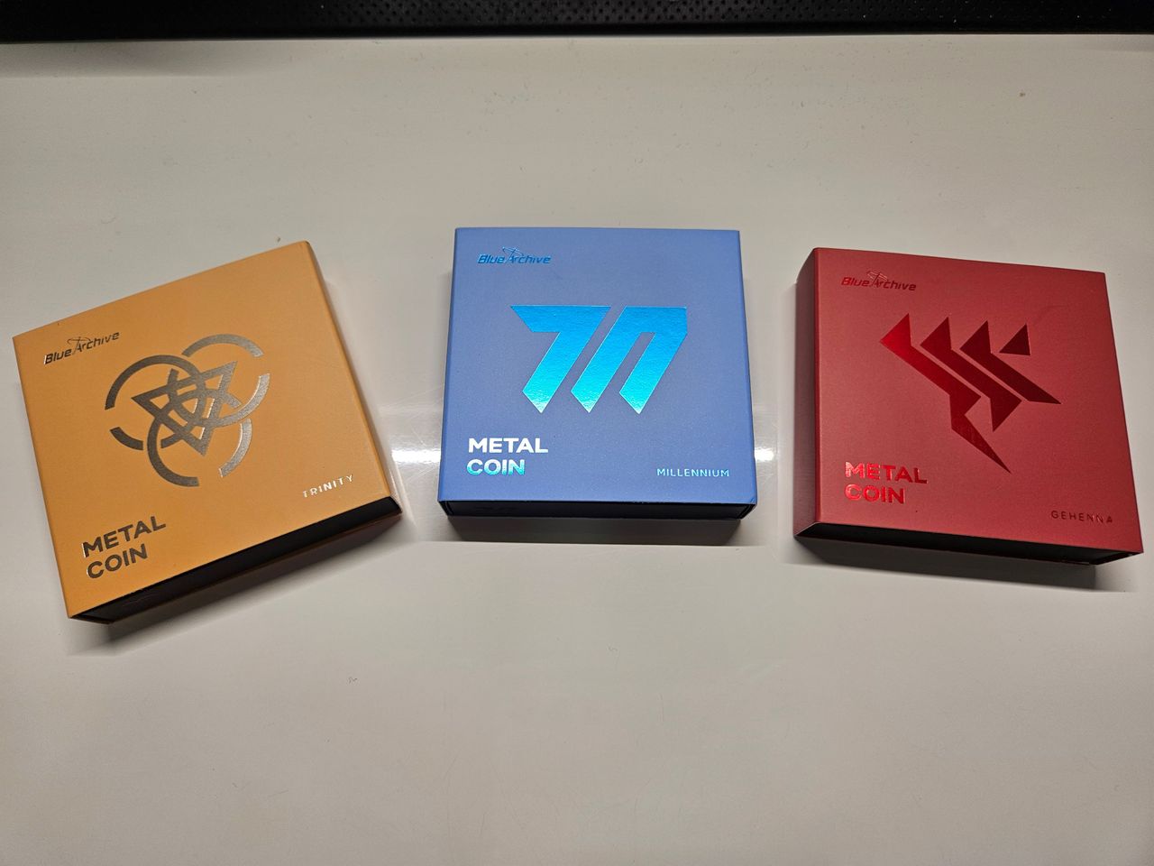 메탈코인 구매참고용 사진(트리니티,밀레니엄,게헨나) - 블루 아카이브 채널