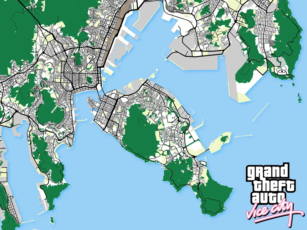 GTA 풍 서울 지도 (+부산) - 도시·지리 채널, image size:1280x960