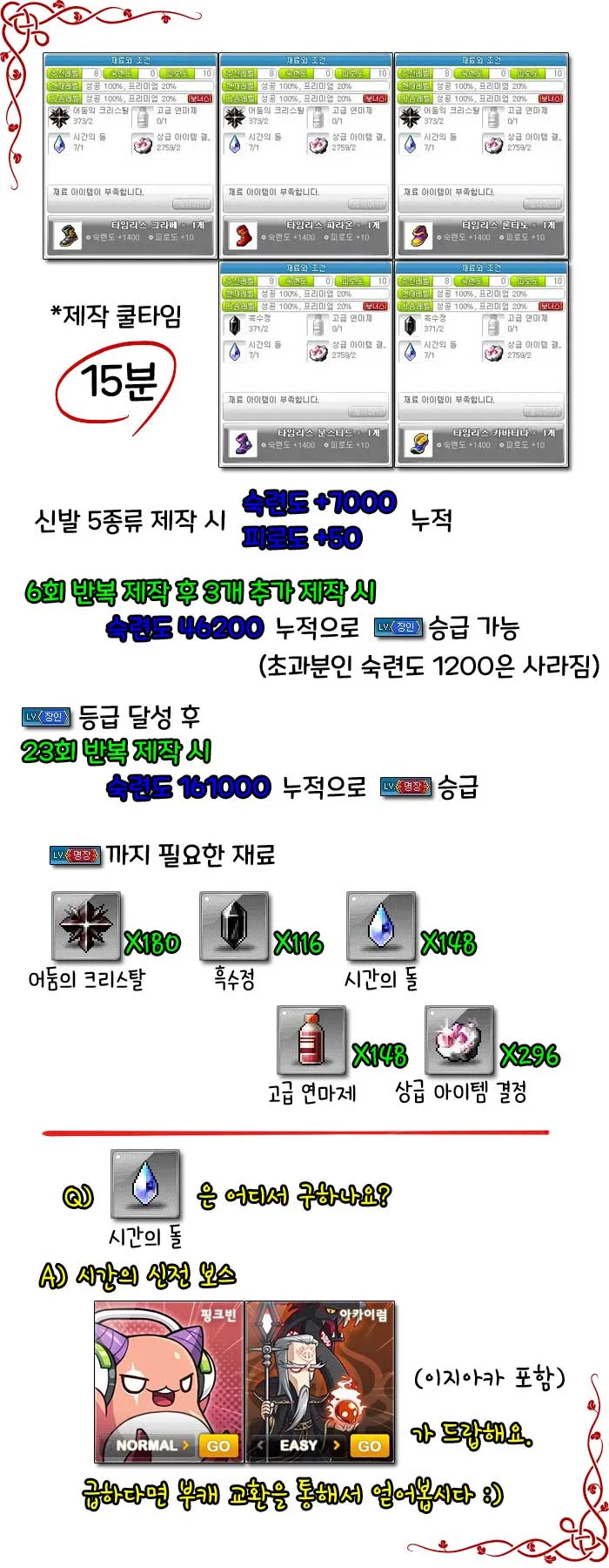 리부트 전문직업 공략 관련 긁어모은거 - 메이플스토리 채널