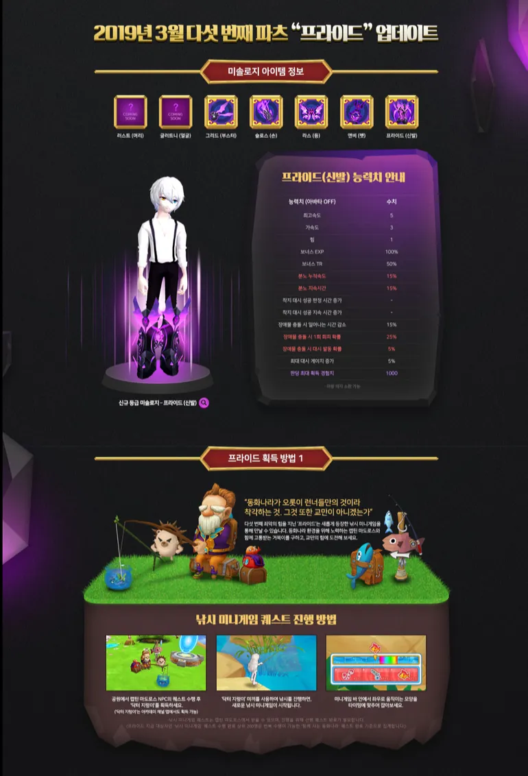 8월 1차 업데이트 - 테일즈런너 채널