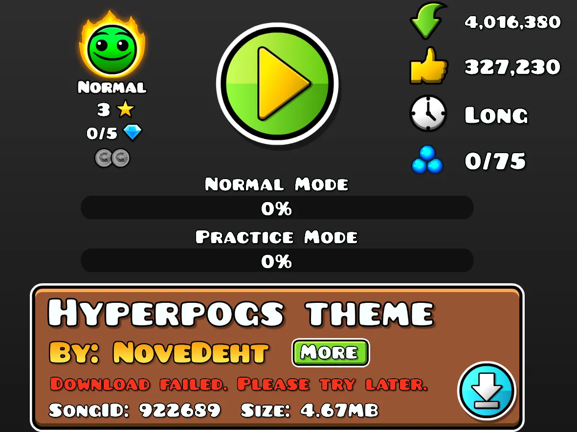 노래 다운이 안되는데 어떻게 해야하나요? - 지오메트리 대시 채널