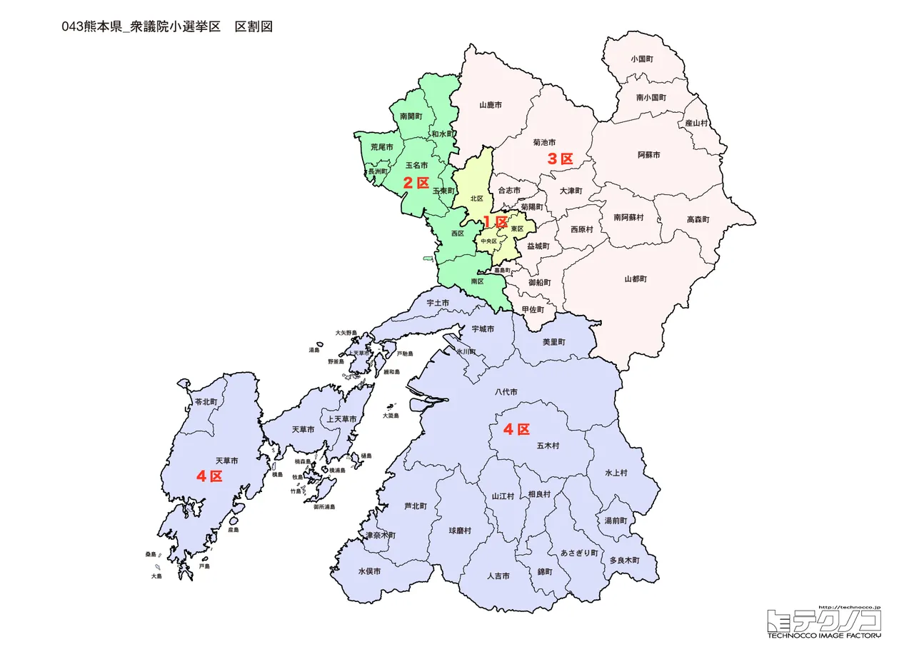 일본의 중의원 선거구 지도 도시·지리 채널