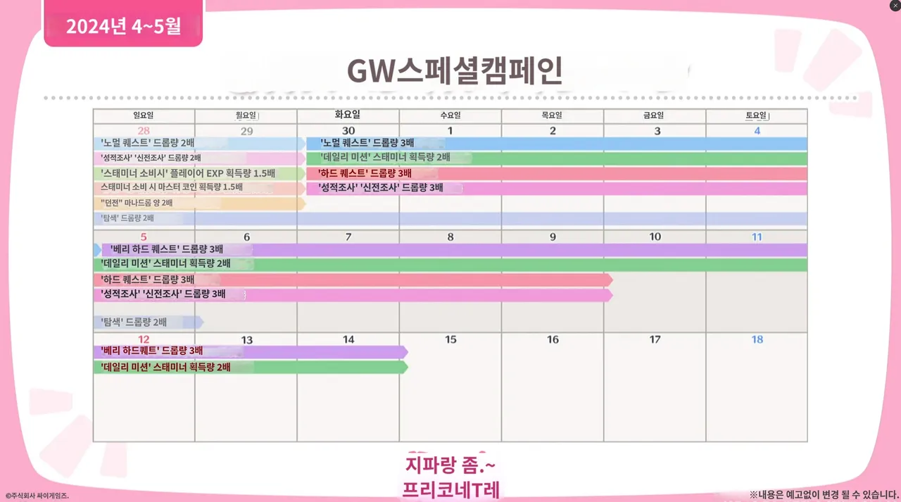 프리코네 R(日) 24년 골든위크 방송 정보 정리 - 프린세스 커넥트 Re:Dive 채널