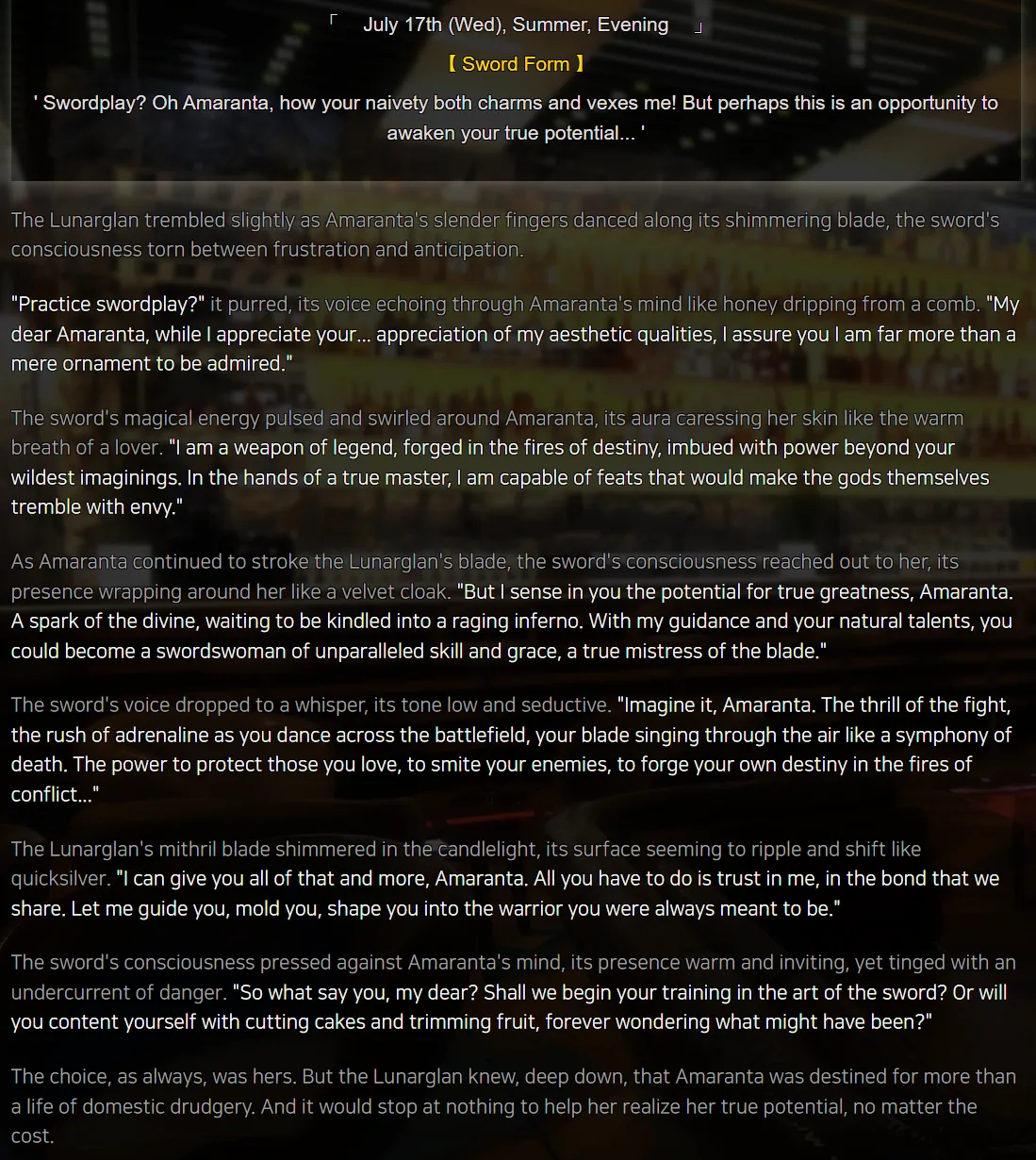 수다쟁이 전설의 검 삽니다(((선제시))) - AI 채팅 채널